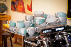 Creatable 34042 Vintage Nature Aqua Series Service de table 8 pièces pour 4 tasses à café en porcelaine, passe au lave-vaisselle et au micro-ondes, fabriqué en Europe