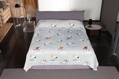 Kanguru Lit, couvre-lit, couverture polaire pour lit double, couverture en microfibre, Snoopy Peanuts GRIS, 230X230Cm, couverture d'été, couvre-lit de chambre Lits et Couvertures Besuche den Kanguru-Store