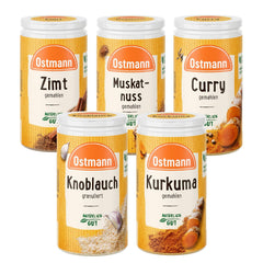 Ostmann Gewürze - gefülltes Gewürzregal mit 21 Gewürzdosen | Set aus Gewürze, Kräuter, Gewürzmischungen | zum Aufhangen | pour la Schranktür | Mange : 1 pièce