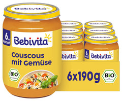 Repas à partir de 6 mois : Couscous et légumes, 190g, pack de 6 (6 x 190g)