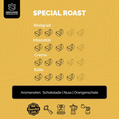 KING'S COFFEE - SPECIAL ROAST - 1 kg de grains d'espresso Barista Premium - Café à faible acidité - Torréfaction en petits lots en Italie - Le meilleur mélange Arabica-Robusta pour machines entièrement automatiques et porte-filtres
