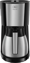 Melitta Enjoy Top Therm - Machine à expresso avec filtre et carafe thermique en acier inoxydable, pour jusqu'à 10 tasses de café, noir/acier inoxydable