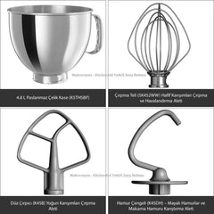 Batteur à bol KitchenAid Artisan 5KSM125EER, 300 W, 4,8 L Naty Shop