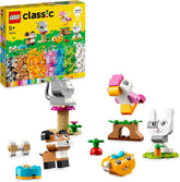LEGO Classic Creative Animals Boîte de briques colorées à construire avec figurines d'animaux chien, chat, lapin, hamster et oiseau, jouet de construction pour garçons et filles de 5 ans 11034 Ensembles de construction Besuche den LEGO-Store Single