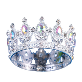 Regal Coronita en métal argenté avec pierres – Décoration élégante pour gâteaux lors de mariages, baptêmes et événements.