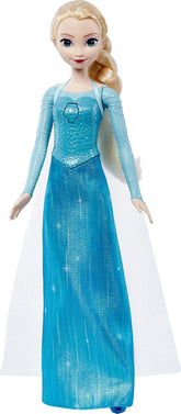Jucăriile Mattel Disney Frozen, păpușa Elsa cântătoare în ținuta emblematică, cântă Let It Go din filmul Disney Frozen, pentru copii