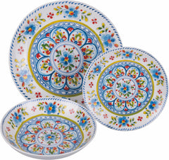 Service de table en porcelaine 18 pièces, 6 ensembles d'assiettes différents, Andalousie