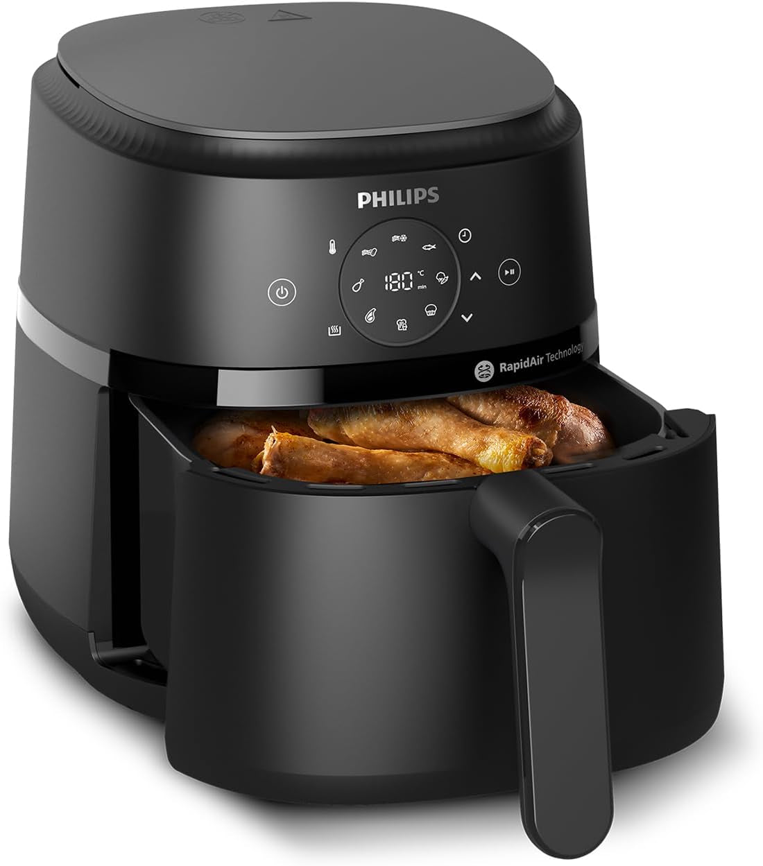 Philips Airfryer seria 2000 4.2L - Ecran tactil digital, 13 opțiuni de gătit, 9 funcții presetate, Până la 90% mai puțină grăsime cu tehnologia Rapidair, putere 1500W Electrocasnice Naty Shop