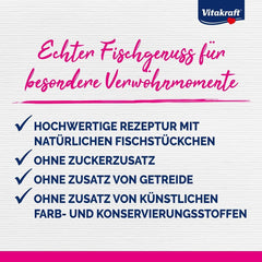 Vitakraft Poésie Délice, Fish Selection, Nassfutter Katze, Katzennassfutter in Sauce, mit Seelachs, mit Kabeljau, ohne Zusatz von Zucker und Getreide (1 Paket mit 6x 85g)