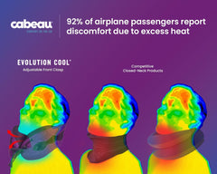 Cabeau Cool Oreiller de voyage longue distance – Evolution Cool – Mousse à mémoire de forme avec aérations – Compact avec étui de transport (Rouge)