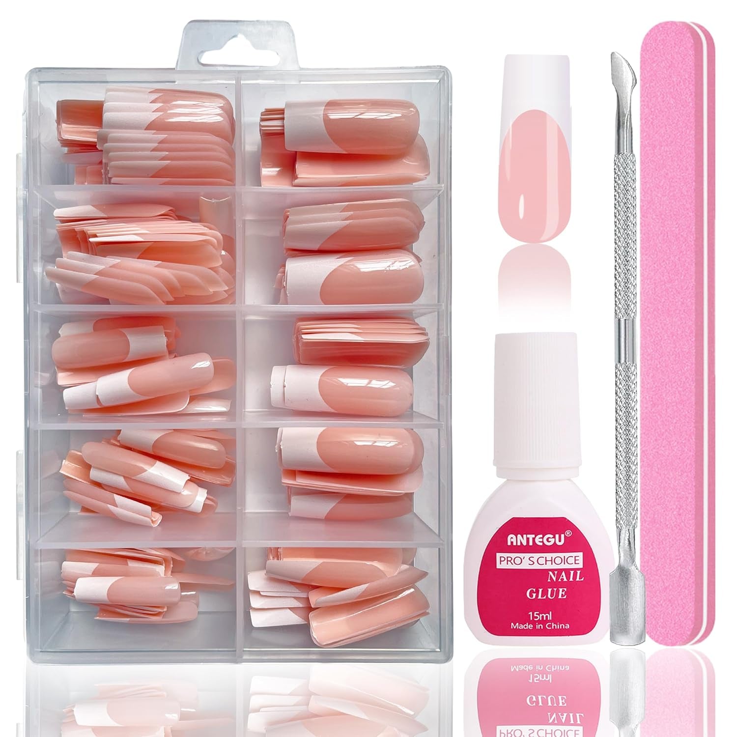 Set unghii false balerină - 240 bucăți unghii false roz liliac delicat, unghii false cu acoperire completă pentru lipire, set vârfuri unghii false pentru manichiură și artă unghii pentru femei și fete (roz lavandă)