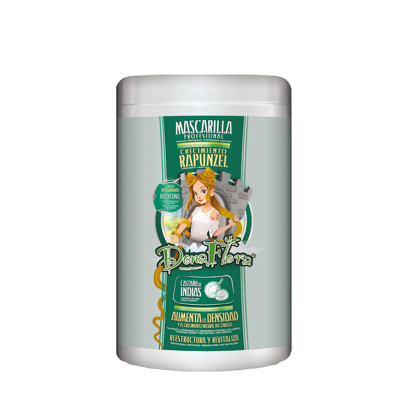 Masca de creștere Rapunzel 1000ml - Stimulează creșterea părului din foliculul pilos - Îngrijire de întărire pentru un păr mai lung și mai gros - Fără sulfați și parabeni Masca de par Naty Shop Titlu implicit