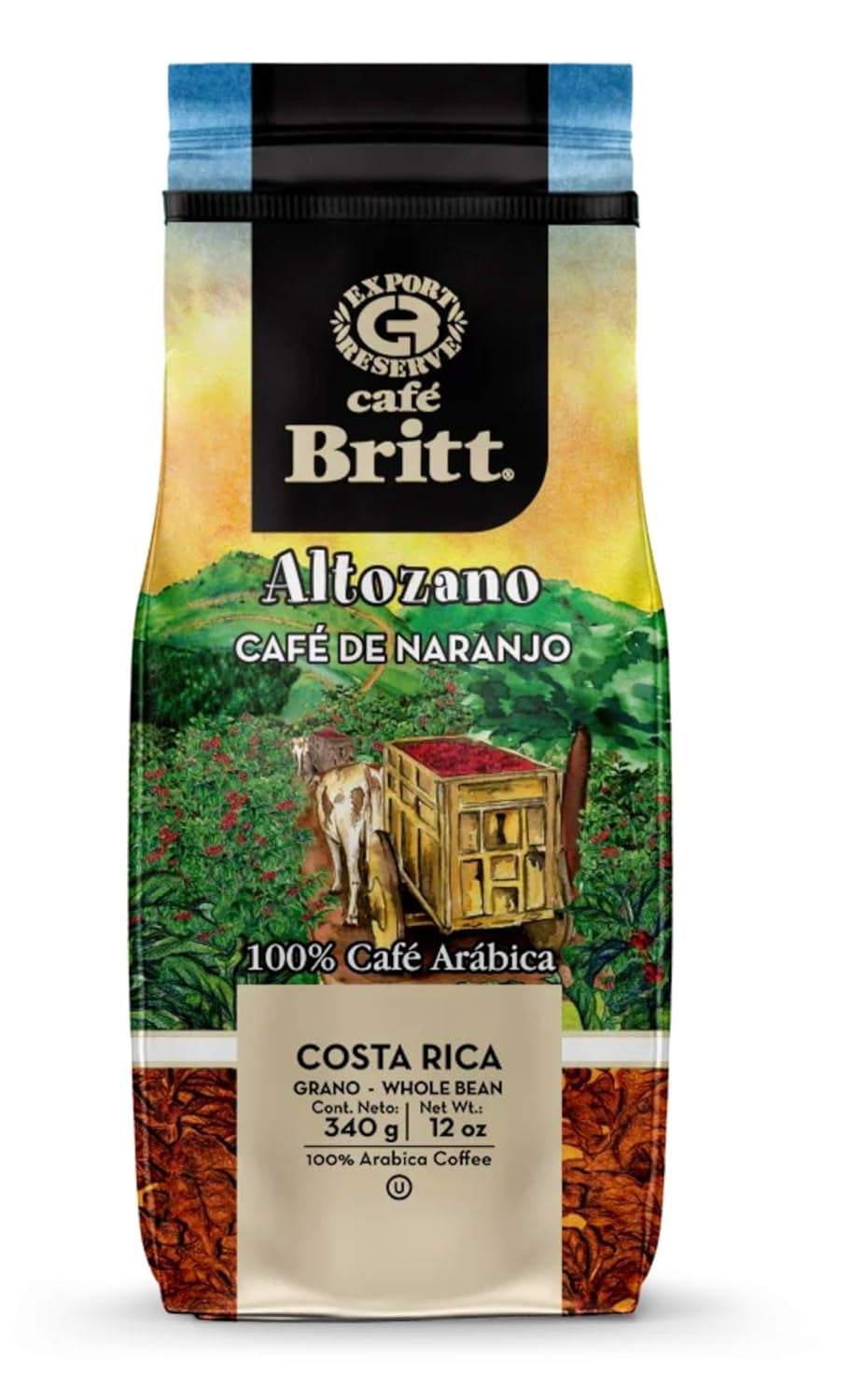 CAFÉ GOURMET ALTOZANO du Costa Rica DE LA NARANJO Café en grains entiers 340 g