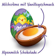 Milka Sweet Egg – Chocolat de Pâques fourré à la crème vanille, aspect œuf au plat – 124g