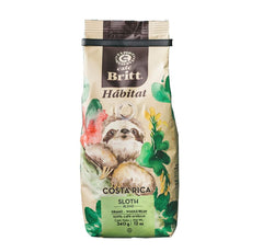 Café Britt® - Mélange de paresseux de l'habitat du Costa Rica (340 g) (paquet de 1) Café Arabica en grains entiers, casher, sans gluten, gourmet et torréfaction moyennement foncée
