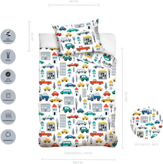 Linge de lit garçon, motifs variés, 100% coton Linge de lit - enfant Naty Shop
