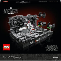 LEGO 75329 Star Wars Death Star Trench Run Diorama Set, kit model pentru adulți cu X-Wing-ul lui Luke Skywalker, merchandise pentru fani din A New Hope, decorare cameră, cadou Seturi de constructie Besuche den LEGO-Store