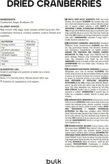 Canneberges séchées en vrac, 500 grammes de produits déshydratés Naty Shop