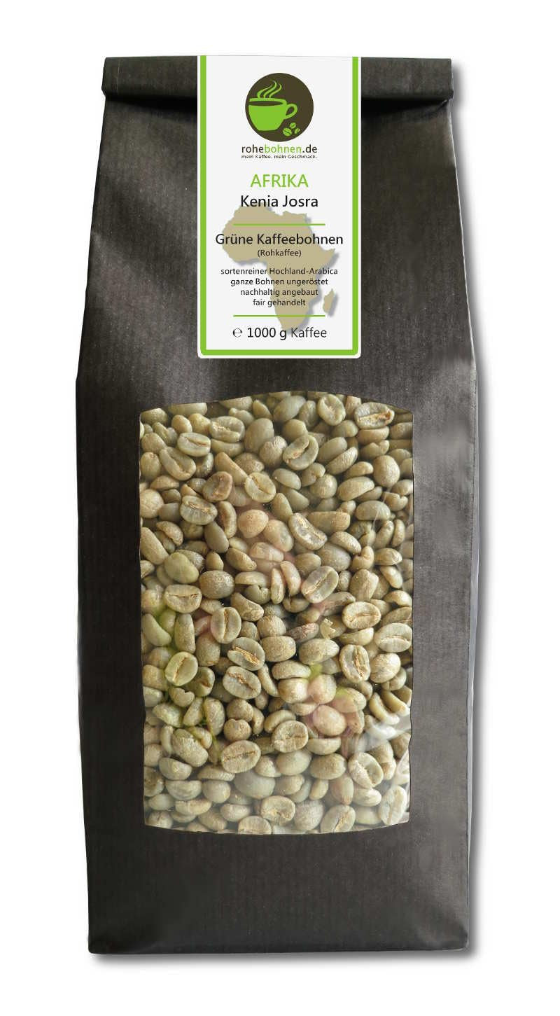 Café brut - Green Highland Coffee Kenya Josra (grains de café vert 1000g) - certifié GMP