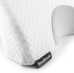 InnovaGoods - Oreiller cervical viscoélastique pour couples, Conception ergonomique pour la relaxation en couple, Mousse à mémoire de forme pour soulager la pression, Housse amovible, Blanc, 36 x 12,5 x 30,5 cm, Mousse à mémoire de forme