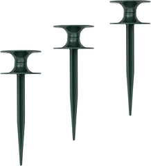 Jeu de 3 guides-tuyaux, vert, 24 x 9 cm | Tuyau d'arrosage et guide-câble avec ancrage au sol | Enrouleur de tuyau pour protéger les parterres de fleurs et les murs de la maison | Enrouleur pour tuyau d'arrosage et câble