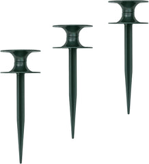 Set de 3 ghidaje pentru furtun, verde, 24 x 9 cm | Ghidaj pentru furtun și cablu de grădină cu ancoră de sol | Roletă pentru furtun pentru protejarea straturilor de flori și a pereților casei | Roletă pentru furtun de grădină și cablu