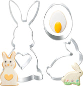 Grand emporte-pièce de Pâques 12,7/8 cm, emporte-pièce lapin de Pâques, cœur d'œuf de Pâques lapin, emporte-pièce de Pâques en acier inoxydable, emporte-pièce en acier inoxydable pour enfants
