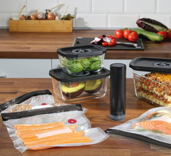 Ensemble sous vide Küchenprofi EASYFRESH | Ensemble de 7 pièces | 1x pompe à vide électrique, 1x pot sous vide S, M et L, 3x sacs sous vide 22x21 cm | verre borosilicaté, plastique de haute qualité | préparation et conservation Boîtes de conservation alimentaire Naty Shop