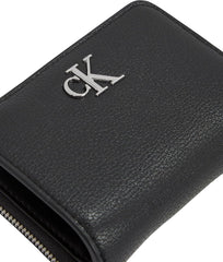 Calvin Klein Minimal Monogram Zip Around Klein Wallet, Noir (Noir), Taille Unique Naty Shop Portefeuille Femme