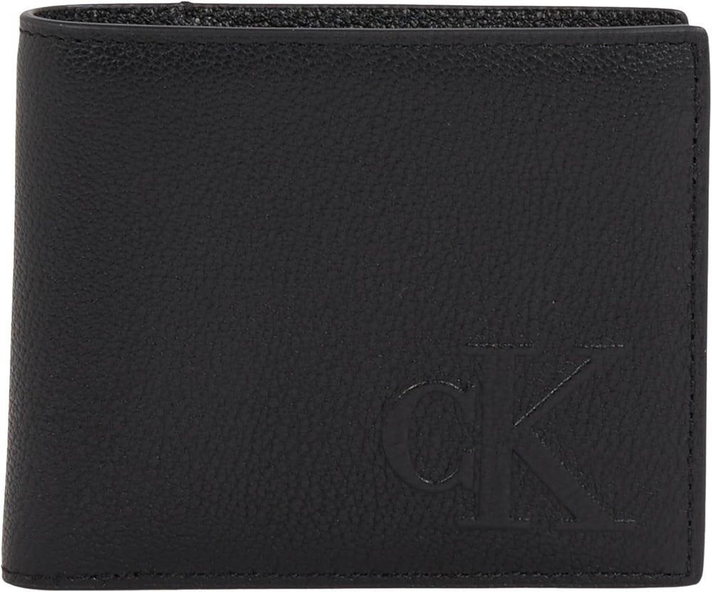 Calvin Klein Sculpted Impression Billfod CC Lv04g1022g Accessoires de voyage Portefeuille à deux volets Portefeuille pour homme Naty Shop Noir (Na Black) Os