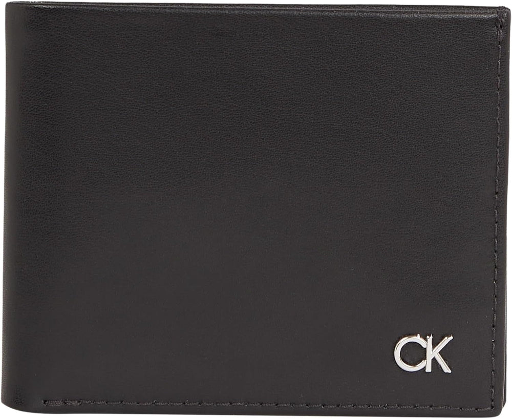 Calvin Klein METAL CK BIFOLD 6CC W/BILL Portefeuille pour homme, Noir (Ck Black), OS Portefeuille pour homme Naty Shop Default Title