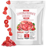 Fraises lyophilisées, 100g fruits lyophilisés en tranches, non sucrés, chips de fraises fruitées, fraises séchées Produits déshydratés Naty Shop 100 G (1 paquet)