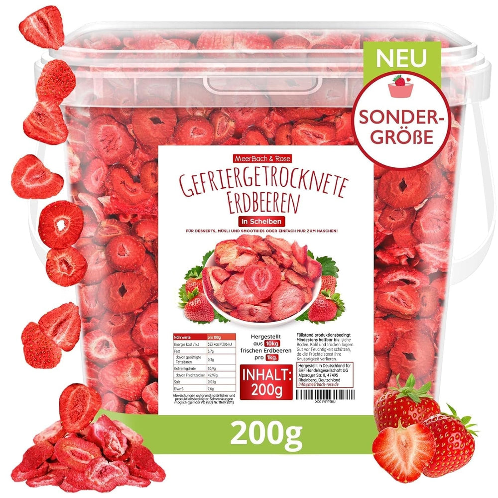 Fraises lyophilisées, 200 g de fruits lyophilisés tranchés, non sucrés, chips de fraises fruitées, fraises séchées Produits déshydratés Naty Shop Titre par défaut