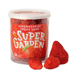 Fraises lyophilisées Super Garden | Fruits lyophilisés délicieux et 100% purs | Fraises entières séchées pour des collations saines ou des pâtisseries | Fraises lyophilisées 19g Produits déshydratés Naty Shop Fraises entières