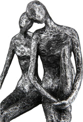 Sculpture Casablanca - Figurine décorative couple - Polyrésine - Couleur : argent antique Hauteur 25 cm Statuettes et sculptures Naty Shop