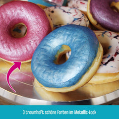 Poudre colorante pastel métallique DECOCINO (3X2G) – Bleu, Lilas et Rose – Poudre colorante alimentaire – Poudre pailletée adaptée pour fondant comme décoration de gâteaux et décoration de gâteaux !