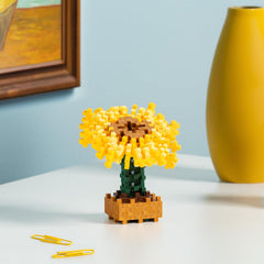 Plus-Plus 5163 Geniales Konstruktionsspielzeug, Sonnenblumen von Vincent Van Gogh, Inspired-Edition, Kreativ-Bausteine Tube, 350 pièces, Tournesols