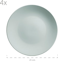 MÄSER Pastell Selection, Modernes Geschirr Set für 4 Personen, 16-teiliges Kombiservice aus Keramik, Steinzeug, Türkis-Grün