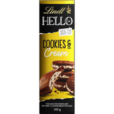 Lindt Hello Biscuits et chocolat à la crème | Barre 100g | Chocolat au lait fourré aux biscuits et à la crème | Barre de chocolat | Cadeau chocolat