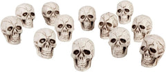Boland 74390 - Totenkopf-Set, 12 Stück, Größe 4 x 3 cm, Deko Skelett, Dekoration für Halloween, Mottoparty und Karneval, Weiß