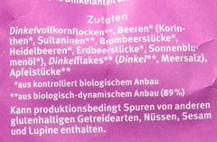 Muesli aromatisé aux baies d'épeautre Hof, non sucré, 425 g