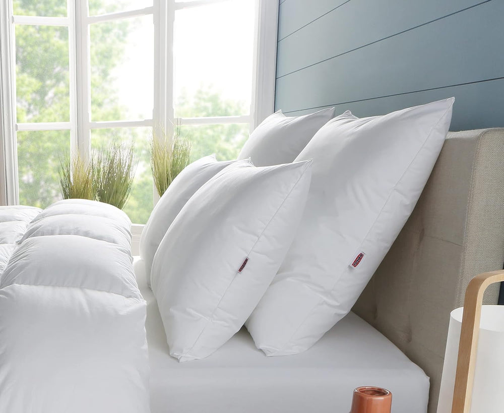 Oreiller DODO Premium, 60 X 60 cm, Confort Moyen, Oreiller Cloud De Douceur | Anti-acariens et moelleux | Percale de coton + passepoil Lavable en machine à 40 °C Oreillers standards Naty Shop Blanc 60/60