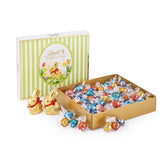Pachet Variat de Paște Lindt Chocolate LINDOR | 1,2 kg | 2 Ciocolate cu Lapte GOLD BUNNY și 8 Varietăți LINDOR: Ciocolată cu Lapte, Noisette, Neagră, Albă, Neagră 60%, Caramel, Caramel Sărat, Stracciatella | Ciocolată de Paște | Iepurașul de Paște
