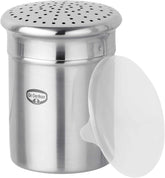 Zahăriță Dr. Oetker pentru zahăr grosier, ajutor de bucătărie din oțel inoxidabil de înaltă calitate, pentru ștergerea decorativă și rapidă a prafului, capacitate mare, inclusiv capac de protecție, (culoare: argintiu), cantitate: 1 bucată