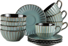 MÄSER 931966 Confino Service de table pour 4 personnes au look vintage moderne, service de petit-déjeuner 12 pièces Naty Shop Service à café essence