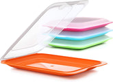 TATAY Fresh Slicer Box Lot de 4, sans BPA, réutilisable, empilable, lave-vaisselle et MWO, couleurs aléatoires. Mesures 17 cm x 3,2 cm x 25,2 cm Boîtes de conservation alimentaire Naty Shop Récipient à saucisses - Lot de 4