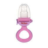 Nuby Mangeoire à Fruits en Silicone - Mangeoire à Fruits pour Bébés de 6 Mois et Tout-Petits - Anneau de Dentition pour Fruits, Légumes et Purées - Sans BPA - Rose - 6+ Mois