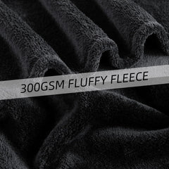 Couverture douillette en polaire moelleuse 130 x 150 cm, couverture de lit, couverture de canapé, grandes couvertures et jetés doux pour adultes, jeté de canapé chaud, lavable en machine, noir, lits et couvertures Good Nite