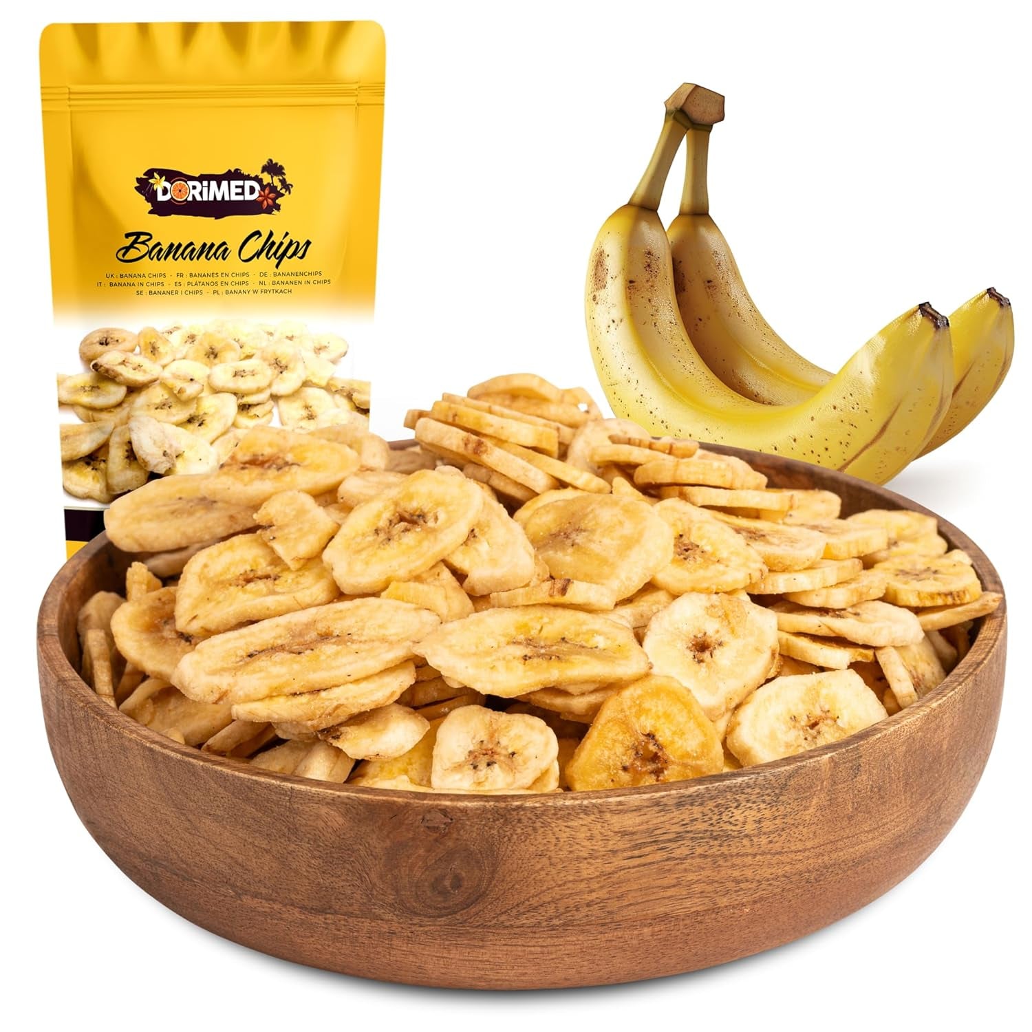 Chipsuri de banane 1 kg | felii crocante de chipsuri de banane cu fructe uscate | gustare sănătoasă cu o aromă delicioasă | Produse deshidratate Naty Shop Titlu implicit