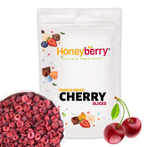 Cerises lyophilisées 100g - Cerises amères lyophilisées - Fruits secs lyophilisés - Cerises amères séchées tranchées - Parfait pour la pâtisserie, la décoration, le muesli et les desserts Produits déshydratés Naty Shop 100G